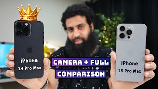 iPhone 15 Pro Max vs 14 Pro Max Full Comparison amp Camera Comparison [upl. by Elledoj]