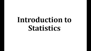 Introduction to Statistics [upl. by Marba]