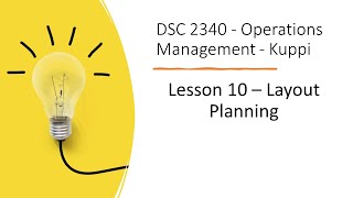 DSC 2340  Operations Management Lesson 10 [upl. by Krid]