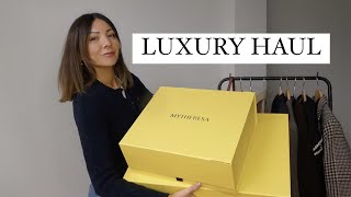 LUXURY HAUL MYTHERESA  PRADA TOTEME YSL KHAITE Ralph Lauren  DISCOUNT CODE [upl. by Ocicnarf174]