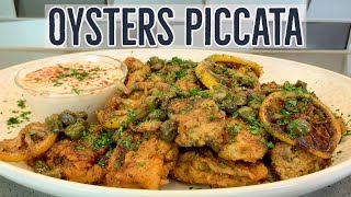 Oysters Piccata An Easy Pan Fried Oyster Recipe [upl. by Aikemot]