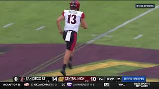 SDSU FOOTBALL HIGHLIGHTS AZTECS 21 CMU 22 [upl. by Choo]