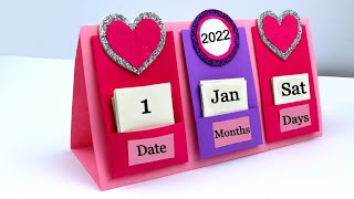 How to make New Year 2022 Desk Calendar  DIY Calendar  Handmade Desk Calendar  New Year Crafts [upl. by Everard]