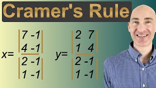 Cramers Rule Solving a System of Linear Equations 2x2 [upl. by Trumaine618]