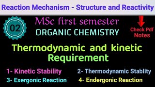 Thermodynamic and kinetic Requirement  Reaction Mechanism•MSc ORGANIC• Notes itschemistrytime [upl. by Eilatan]