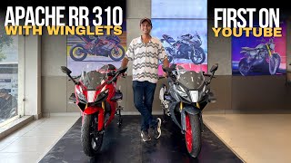 TVS Apache RR 310 New Model with Winglets 🔥 1st on Youtube 😎 Bomber Grey amp Racing Red Colour ✅ [upl. by Wilson]