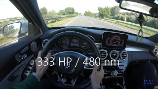 MercedesBenz C400 4MATIC 9GTronic  253 kmh AUTOBAHN  POV drive  4K High Quality [upl. by Birgit186]