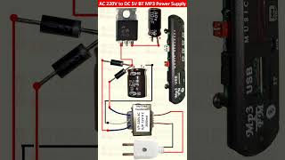 How to Make a 5V Power Supply for Bluetooth MP3  AC 220V to DC 5V Bluetooth MP3 Power Supply [upl. by Ilah]