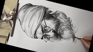 Quick Portrait Sketch  Hyper realistic drawing tutorial for beginners [upl. by Alleynad]