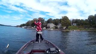 Tough day at Conesus Lake bass hits at 015 9102022 [upl. by Helenka898]