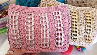 Bolsa a Crochet con fichas o anillas de lata [upl. by Anelleh296]