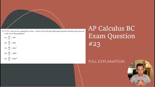 OFFICIAL Calculus BC Practice AP Exam Question 23 [upl. by Sall]