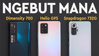 AYO KITA ADU  Dimensity 700 vs Helio G95 vs Snapdragon 732G [upl. by Trub]