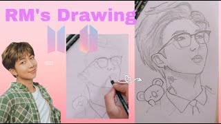 How to draw bts rm 🐨 BTS bts rm ki drawing 💜 [upl. by Zeke]