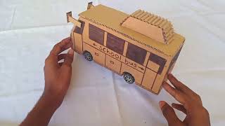 How to make school bus from cardboard [upl. by Ardnuek723]