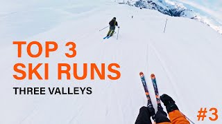 Top 3 Three Valleys Ski Runs  3  Jerusalem  Full Run POV [upl. by Annairb]