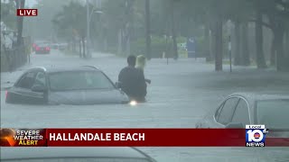 Significant flooding seen in Hallandale Beach [upl. by Alian]