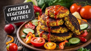 BAKED CHICKPEA VEGETABLE PATTIES Recipe  Easy Vegetarian and Vegan Meals  Chickpea Recipes [upl. by Bennion]