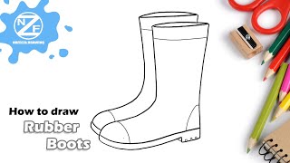 How to draw Rubber Boots [upl. by Akenaj]