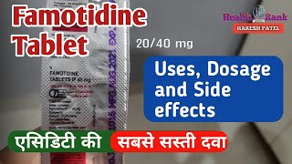 Famotidine 2040 mg Tablet  used for peptic ulcer  uses dosage and side effects HealthRank [upl. by Sutit]