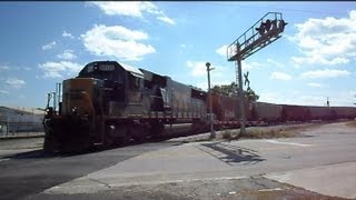 CSX Train Screeches Along Sharp Curve [upl. by Annaes221]