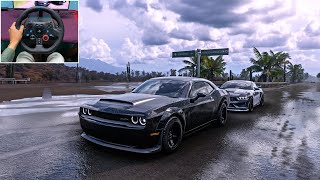 Dodge Challenger and 2024 Mustang® Dark Horse  Forza Horizon 5  Convoy  Steering Wheel Driving [upl. by Aneral77]