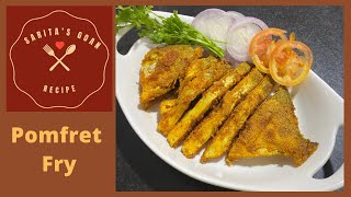 Pomfret Rava Fry  Pomfret Fish Fry  Paplet Fry Recipe  Sarita’s Goan Recipes [upl. by Ahmed]