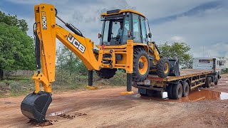 Our Brand New JCB 3DX Super 4x4 Unloading from Truck in Jcb Showroom 2024 [upl. by Brianna]