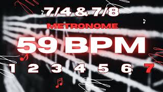 59 BPM  74 amp 78 Metronome [upl. by Araeic]