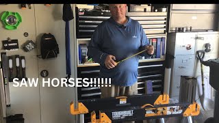 Toughbuilt C550 saw horses comparison to Stanley and craftsman saw horses toughbuilt [upl. by Hulton]