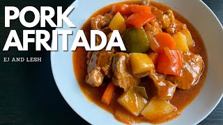 HOW TO COOK PORK AFRITADA  Batangas Style  EJ and Lesh [upl. by Whit]