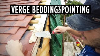 How to Bed and Point roof Verge Tiles with Mortar  DIY [upl. by Oznol]