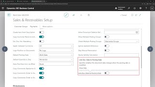 Business Central short video Link Document Date to Posting Date for sales and purchases [upl. by Hillary312]
