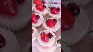 🍓No Bake Mini Cheesecakes🍓 shorts baking [upl. by Lalage923]