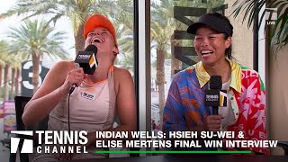 Hsieh Suwei amp Elise Mertens Thrilled to be Reunited  Indian Wells F [upl. by Animor]