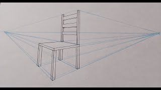 Drawing a chair in 2pointperspective  Tutorial [upl. by Mellisa]