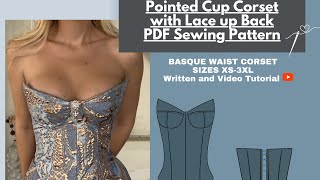 See along tutorial for a pointed cup corset Link to purchase pattern in bio [upl. by Chrotoem]