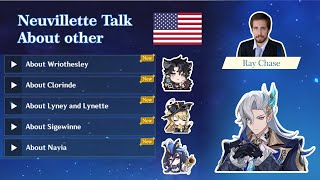 Neuvillette Talks About Other Characters in English by Ray Chase  Lvl 90 Friendship lvl 10 [upl. by Blau]