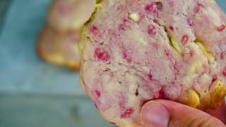 How To Make The Best Raspberry Cheesecake Cookie [upl. by Nnyltiac]