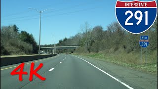 ⁴ᴷ Interstate 291  Connecticut westbound 4K VIDEO [upl. by Pizor]