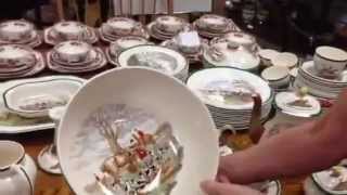 Antique China Spode Fox Hunt hunting by Herring [upl. by Niai]