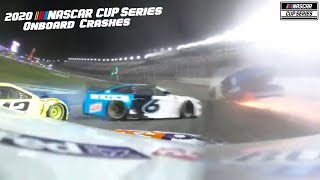 2020 NASCAR Cup Series Onboard Crashes [upl. by Dnaleel]