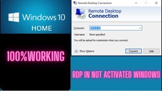 How to Use RDP in windows10 home  not activated windows [upl. by Einnaffit]