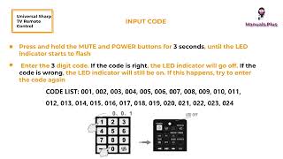 How to Program PIL1044 Universal Sharp TV Remote Control  StepbyStep Instructions [upl. by Sheehan]