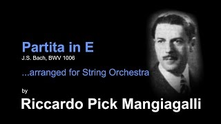 JS Bach Partita in E  arranged by Riccardo PickMangiagalli [upl. by Oicnedurp974]