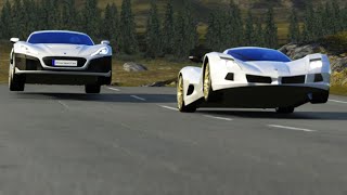 Rimac Nevera vs Aspark Owl at Highlands [upl. by Jelena]