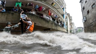 Three Gorges Dam water level still high Floods worsen due to typhoon hitting China [upl. by Melba]