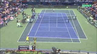 Ivanovic vs Pironkova 2012 US Open Highlights [upl. by Ruenhs]