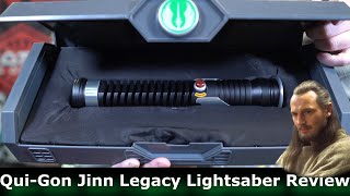 Star Wars Galaxys Edge QuiGon Jinn Legacy Lightsaber Review [upl. by Newg]