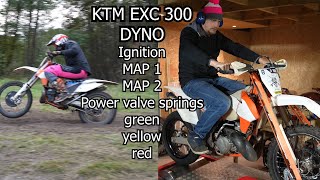 2015 KTM EXC 300 2T DYNO  Power valve spring test  4700 [upl. by Drandell78]